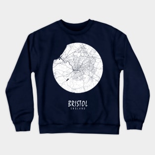 Bristol, England City Map - Full Moon Crewneck Sweatshirt